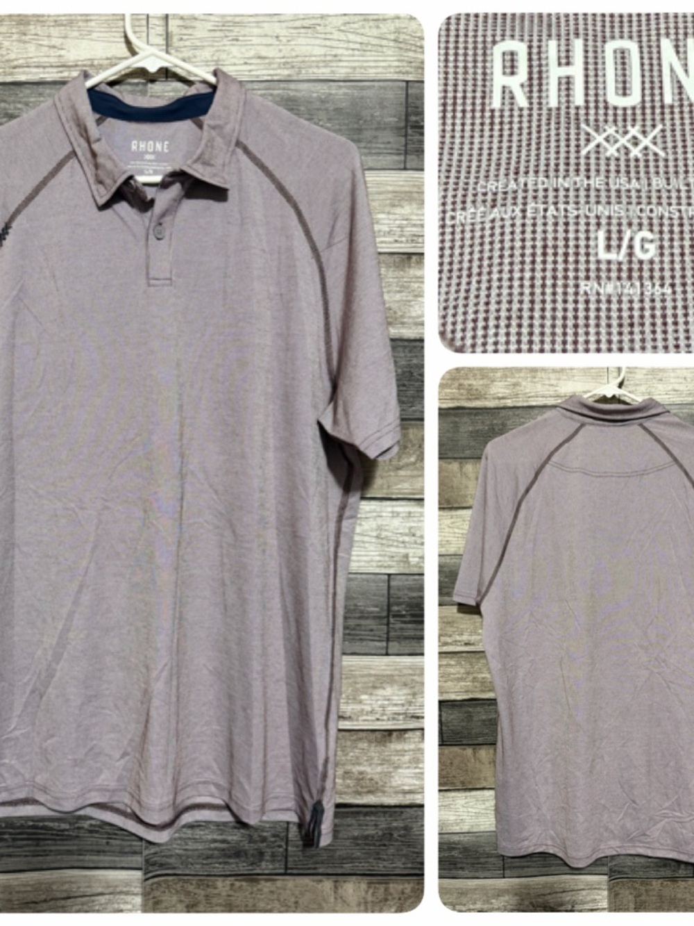Rhône Performance Polo Shirt Men’s L Short Sleeve Stretch Golf Casual